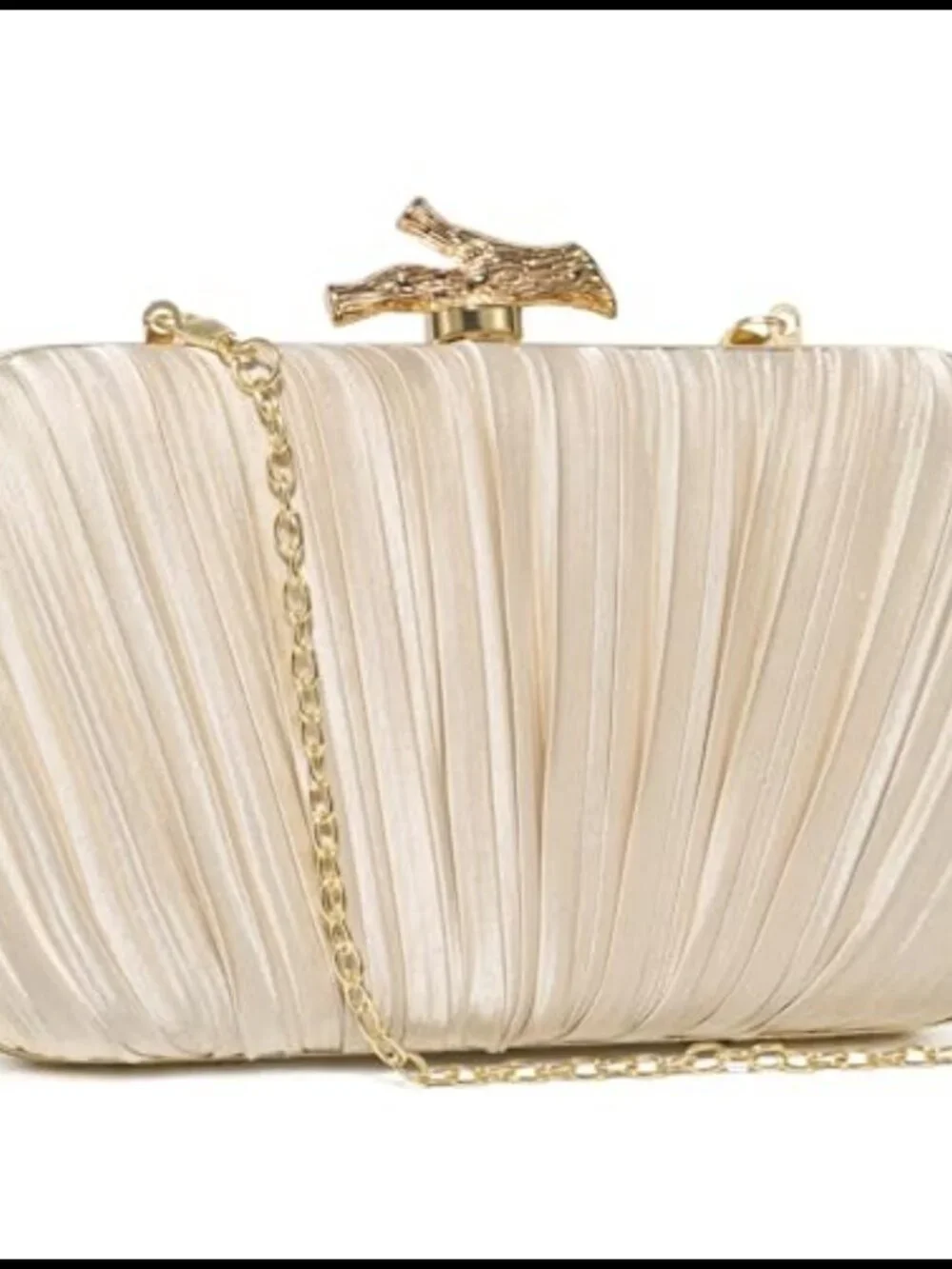 Satin Evening Clutch Purse with Detachable Chain Strap Formal Wedding Bag
